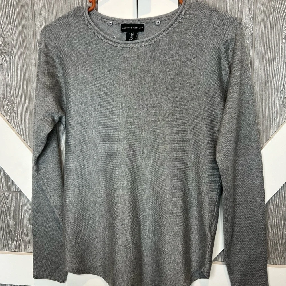 B14.11 Adrienne Vittadini lightweight sweater grey S - Picture 2 of 6